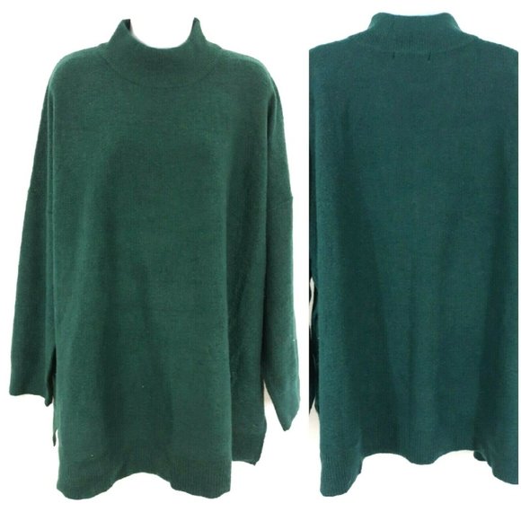 ellos Sweaters - Ellos Mock Neck Mohair Wool Pullover Tunic Sweater